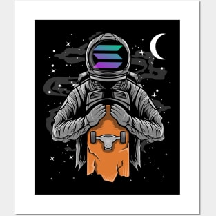 Astronaut Skate Solana Coin To The Moon Crypto Token Cryptocurrency Wallet Birthday Gift For Men Women Kids Posters and Art